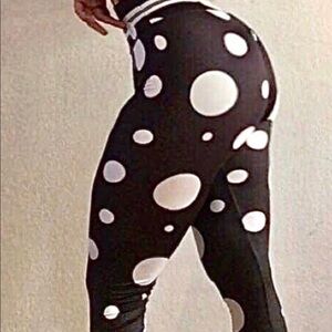 High Waisted Workout Pants, Polk A Dots, Women’s Size M